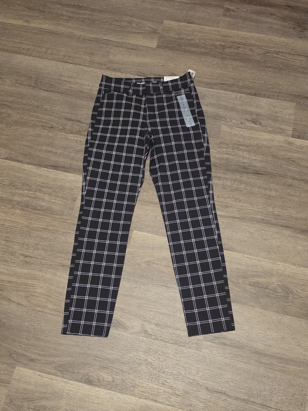 Old Navy Black Windowpane Plaid Chinos